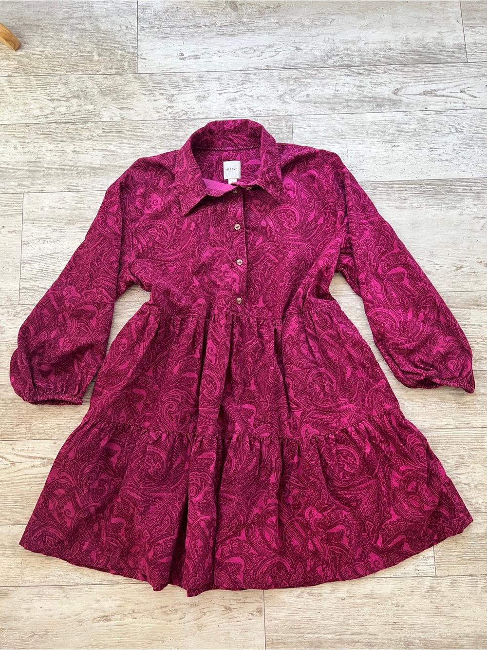 The Bettina Tiered Shirt Dress by Maeve Mini Corduroy
Edition Size M - Picture 1 of 16